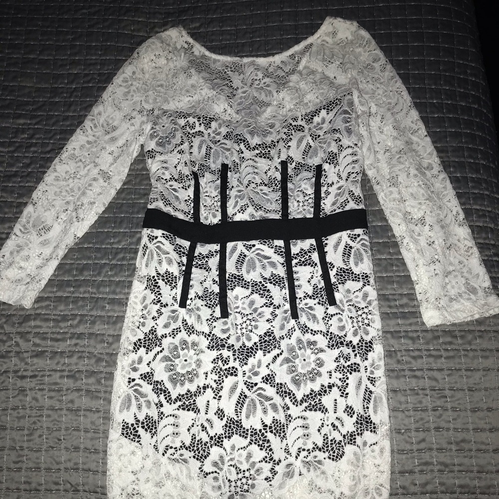 White & Black lace dress
